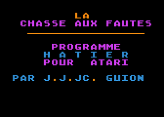 Atari GameBase Chasse_aux_Fautes,_La Atari_(USA) 1985