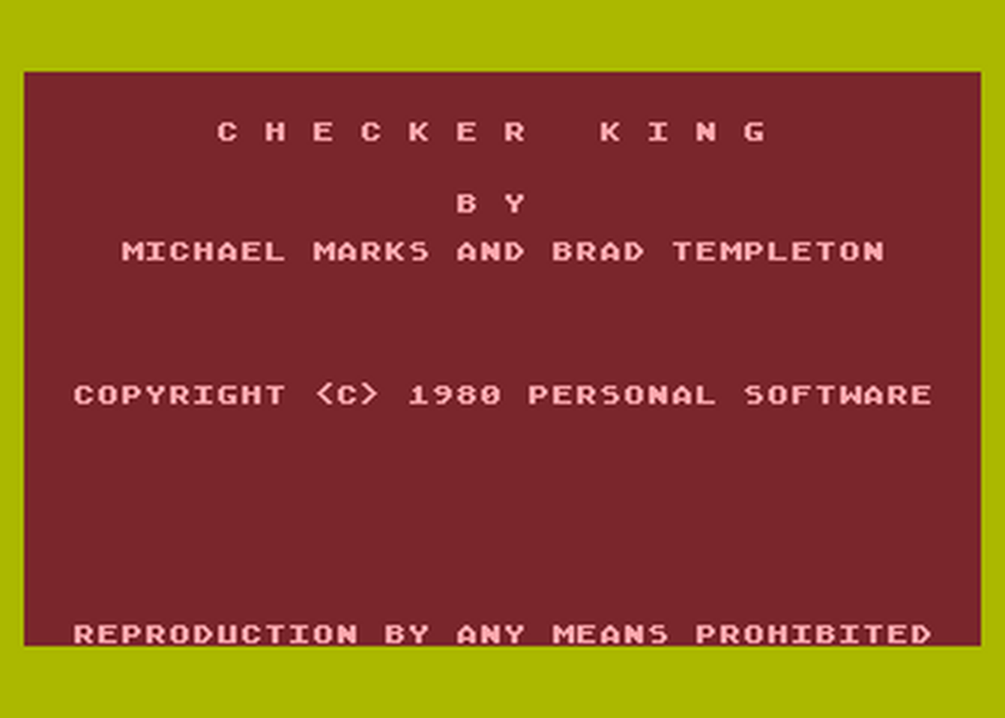 Atari GameBase Checker_King Personal_Software 1980