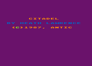 Atari GameBase Citadel Antic 1987