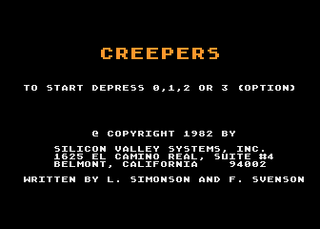 Atari GameBase Creepers Silicon_Valley_Systems 1982