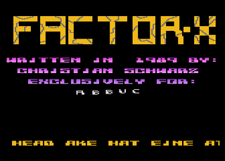 Atari GameBase Factor-X ABBUC 1989