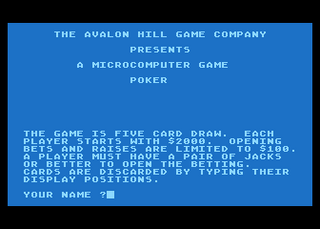 Atari GameBase Five_Card_Draw_Poker Avalon_Hill 1982
