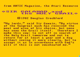 Atari GameBase Galahad_And_The_Holy_Grail Antic_Software