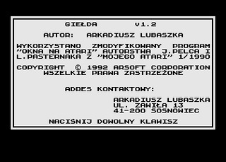 Atari GameBase Gielda ArSoft_Corporation 1992