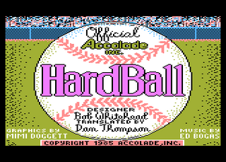 Atari GameBase Hardball Accolade 1985