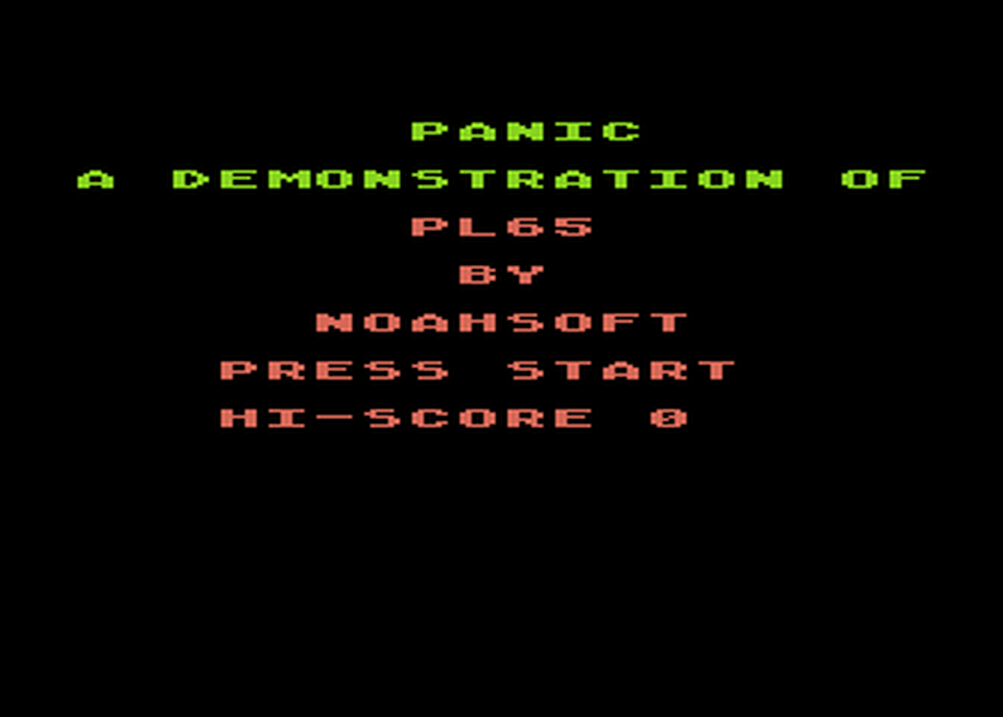 Atari GameBase Panic Noahsoft 1987
