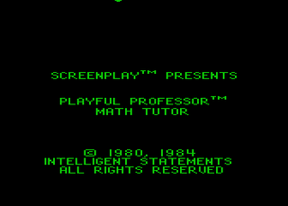Atari GameBase Playful_Professor_Math_Tutor ScreenPlay 1984