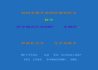Atari GameBase Quintominoes Dynacomp 1982