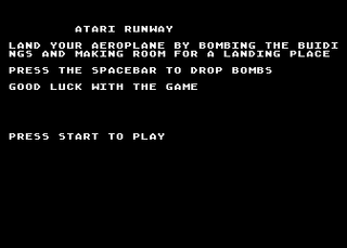 Atari GameBase Runway Robtek 1986
