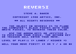 Atari GameBase Reversi ArtSci 1980