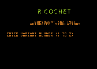 Atari GameBase Ricochet Epyx 1981