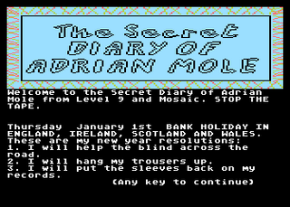 Atari GameBase Secret_Diary_Of_Adrian_Mole Mosaic_Publishing 1985