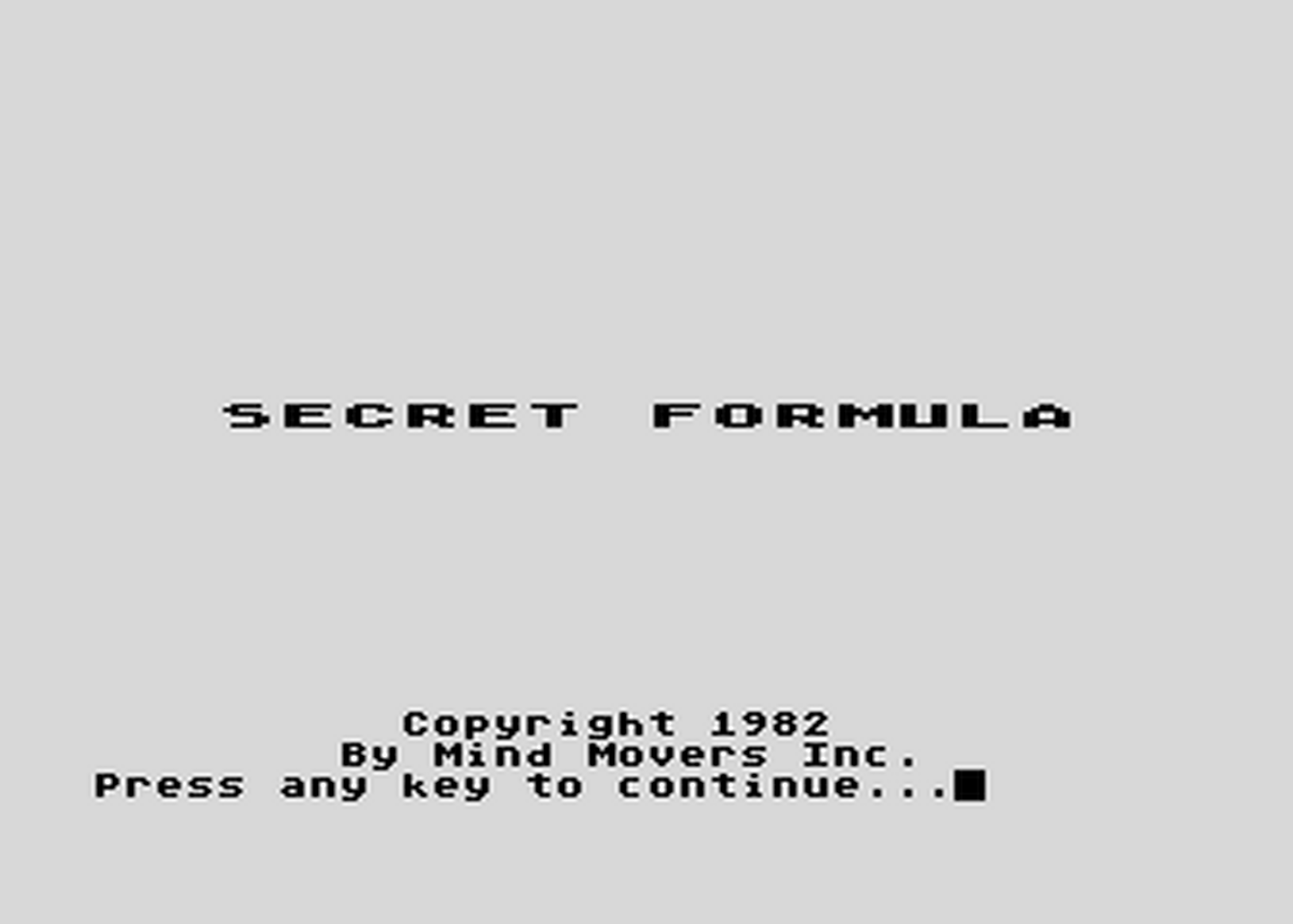 Atari GameBase Secret_Formula_-_Intermediate Atari_(USA) 1983