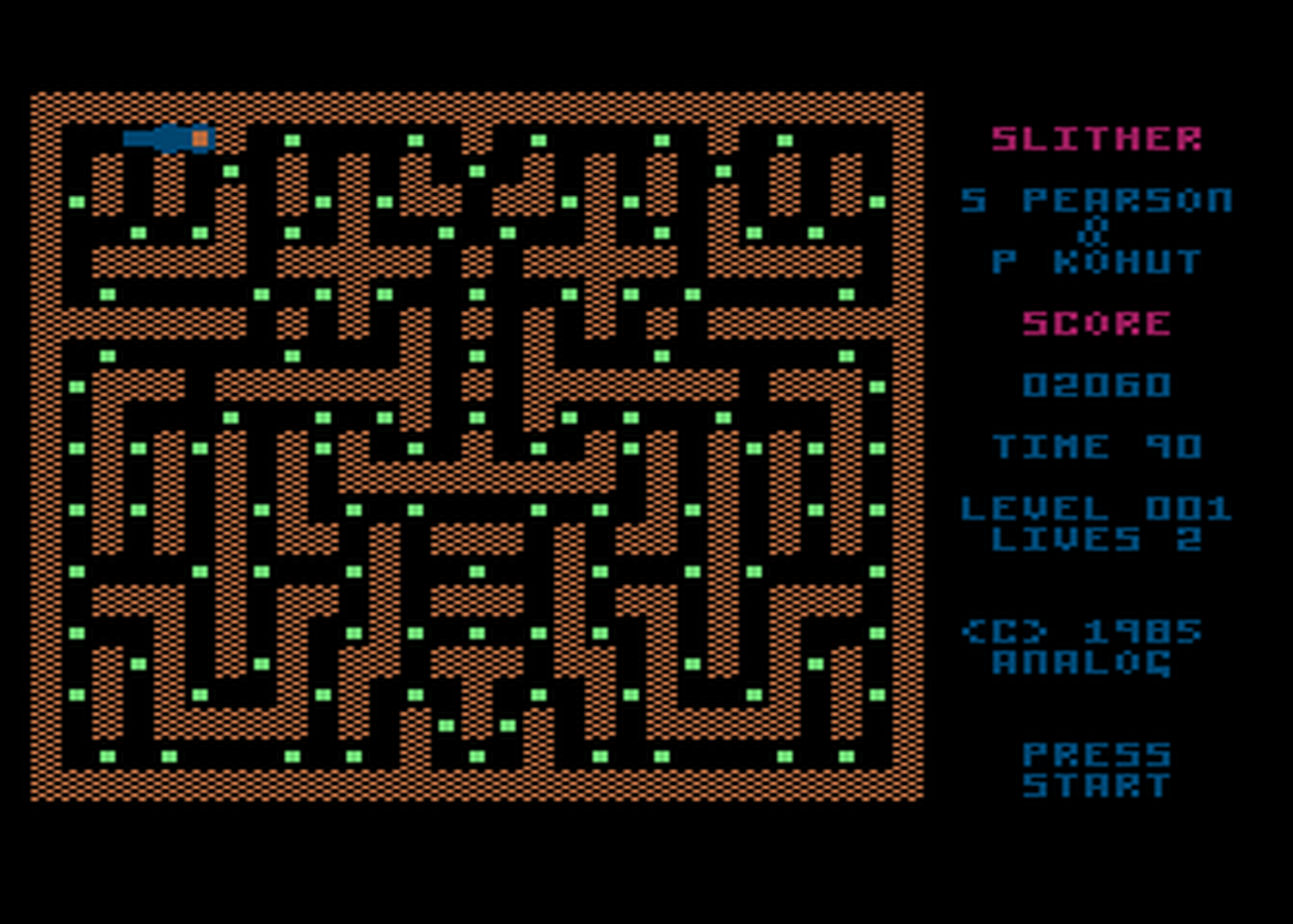Atari GameBase Slither ANALOG_Computing 1985