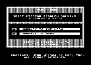 Atari GameBase Space_Mission_Problem_Solving Orange_Cherry_Software 1984