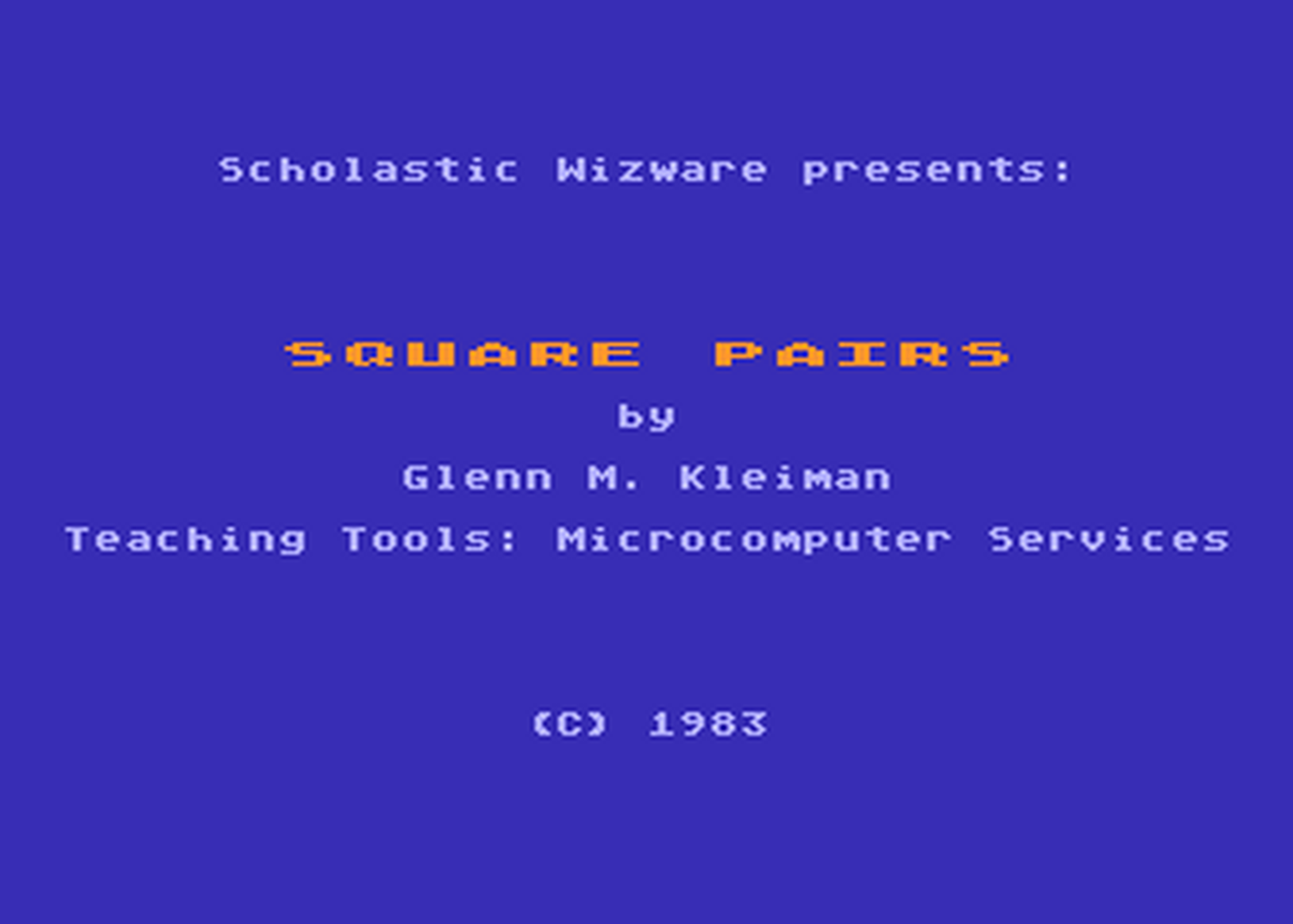 Atari GameBase Square_Pairs Scholastic_Wizware 1983