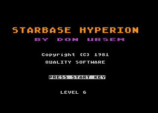Atari GameBase Starbase_Hyperion Quality_Software 1981