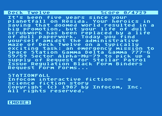 Atari GameBase Stationfall Infocom 1987