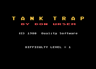 Atari GameBase Tank_Trap Quality_Software 1980