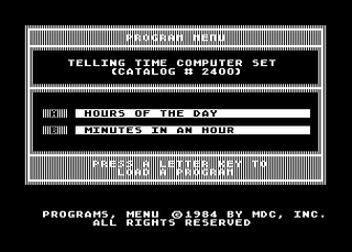 Atari GameBase Telling_Time Orange_Cherry_Software 1984