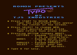 Atari GameBase Typo Romox 1982