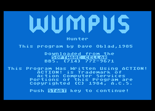 Atari GameBase Wumpus_Hunter (No_Publisher) 1985