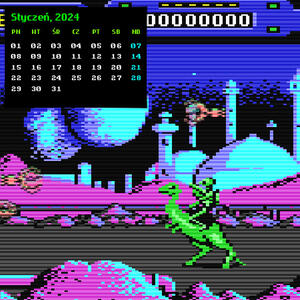 Kalendarz Commodore C64 na rok 2024. Strona Styczeń / 2024