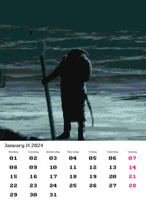 Kalendarz na rok 2024. Strona Styczeń / 2024