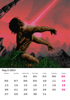 Kalendarz na rok 2024. Strona Maj / 2024