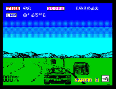 ZX Spectrum:Sinclair:Spud:Turbo Outrun:U.S. Gold Ltd.:SEGA Enterprises Ltd.:1989: