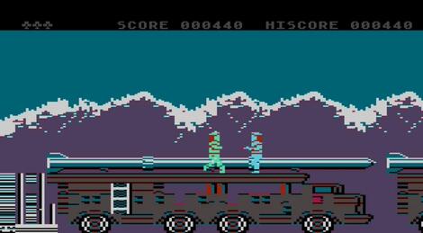 Atari XE:XL:800:Altirra:Rush'n Attack (a.k.a. Green Beret):Imagine Software:Konami Industry Co. Ltd.:1986: