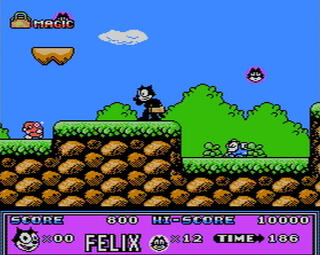 NES Nintendo Famicon Nestopia Felix_the_Cat Hudson_Soft_USA,_Inc. Shimada_Kikaku Oct,_1992