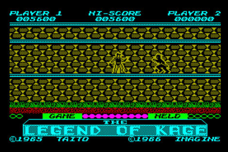 ZX Spectrum Sinclair Clone Russian ZxMak2 The_Legend_of_Kage Imagine_Software Taito_Corporation 1986