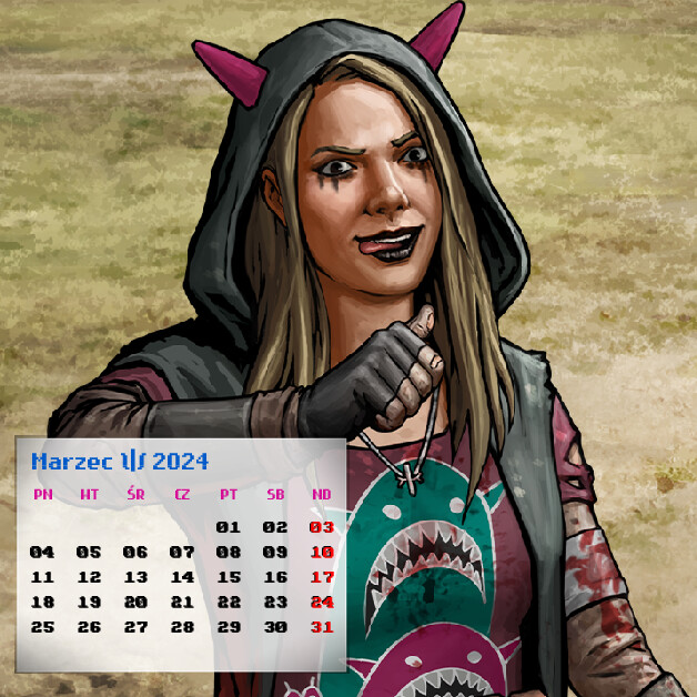 Kalendarz na rok 2024. Strona Marzec / 2024