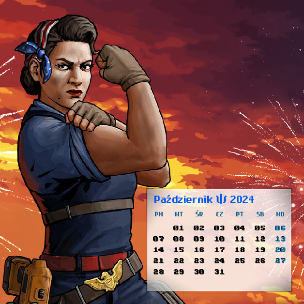 Kalendarz na rok 2024. Strona Październik / 2024