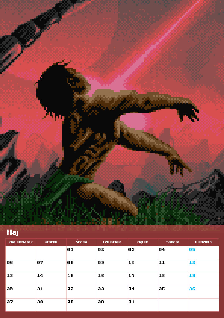 Kalendarz na rok 2024. Strona Maj / 2024